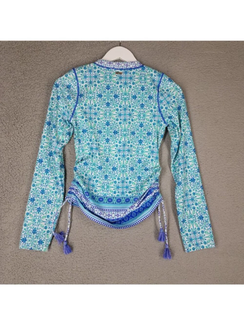 Cabana Life Rashgaurd Girl's Youth 14 Swim Paisley Floral Sun Protection Beach